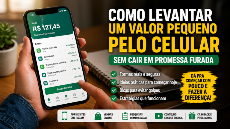 Como levantar um valor pequeno pelo celular sem cair em promessa furada