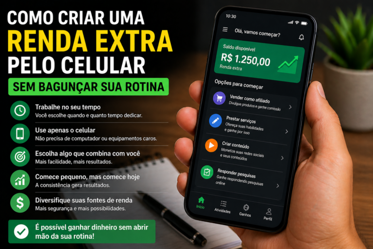 Como criar uma renda extra pelo celular sem bagunçar sua rotina