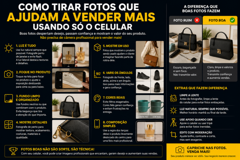 Como tirar fotos que ajudam a vender mais usando só o celular