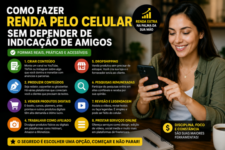 Como fazer renda pelo celular sem depender de indicação de amigos