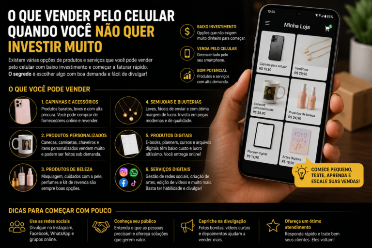 O que vender pelo celular quando você não quer investir muito