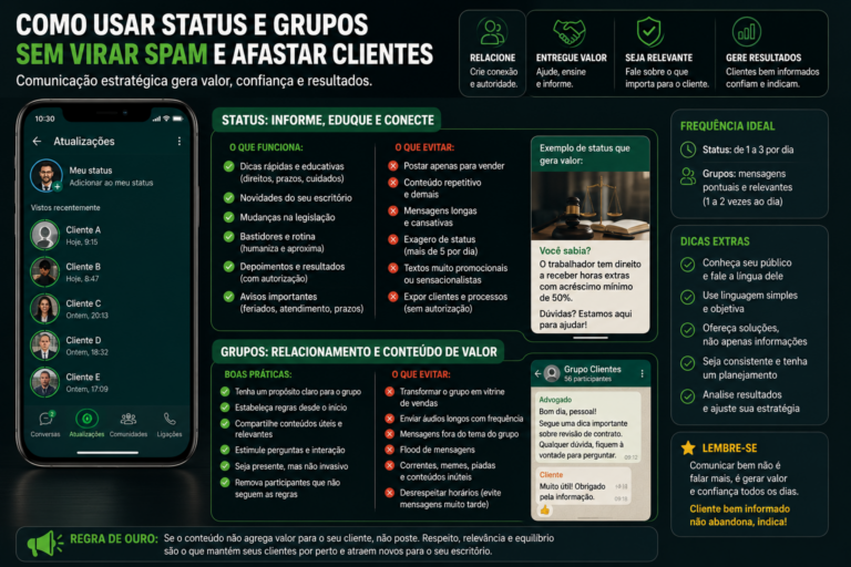 Como usar status e grupos sem virar spam e afastar clientes
