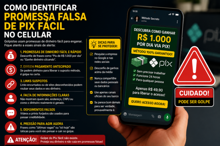 Como identificar promessa falsa de Pix fácil no celular