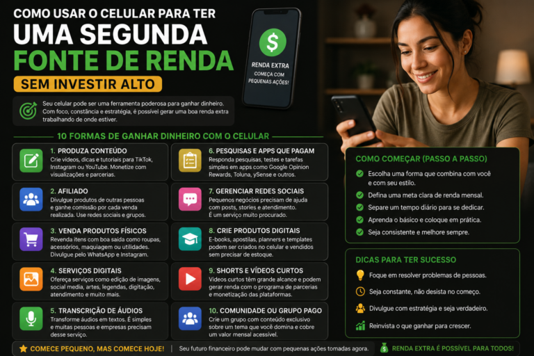 Como usar o celular para ter uma segunda fonte de renda sem investir alto