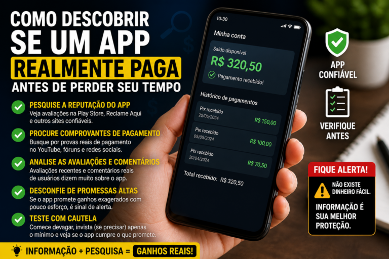 Como descobrir se um app realmente paga antes de perder seu tempo