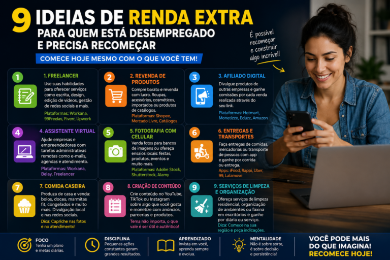 9 ideias de renda extra para quem está desempregado e precisa recomeçar