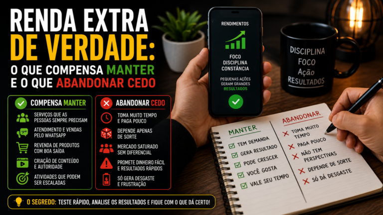Renda extra de verdade: o que compensa manter e o que abandonar cedo