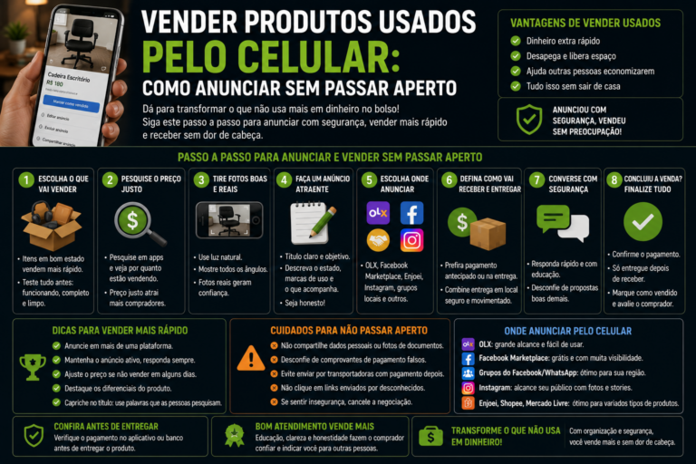 Vender produtos usados pelo celular: como anunciar sem passar aperto