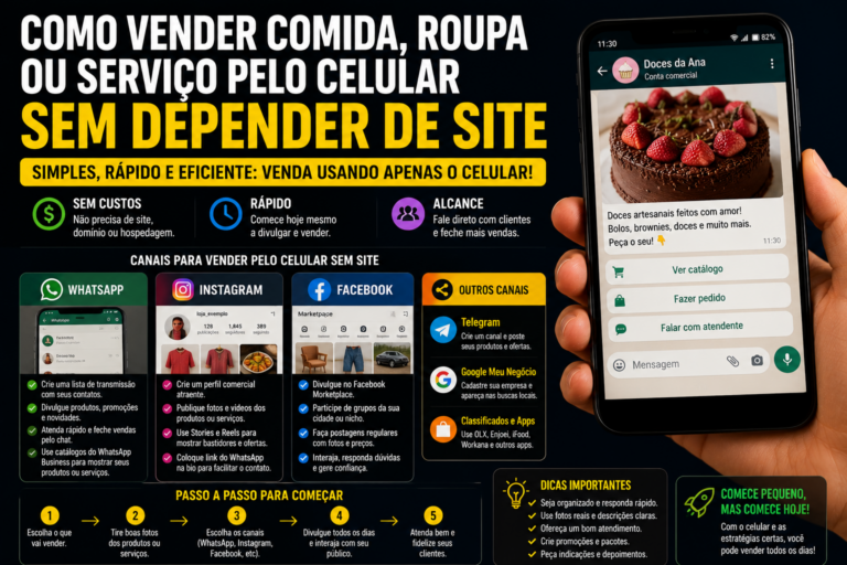 Como vender comida, roupa ou serviço pelo celular sem depender de site