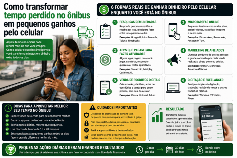 Como transformar tempo perdido no ônibus em pequenos ganhos pelo celular
