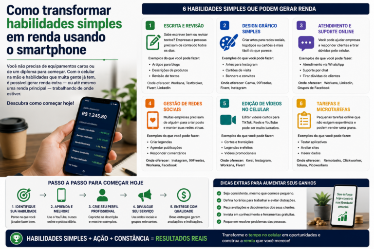 Como transformar habilidades simples em renda usando o smartphone