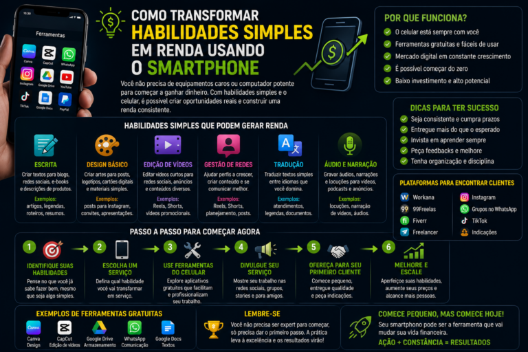 Como transformar habilidades simples em renda usando o smartphone