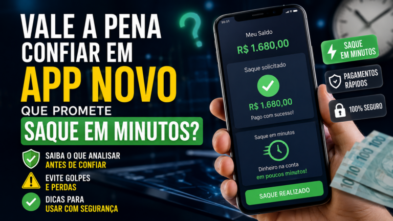 Vale a pena confiar em app novo que promete saque em minutos?