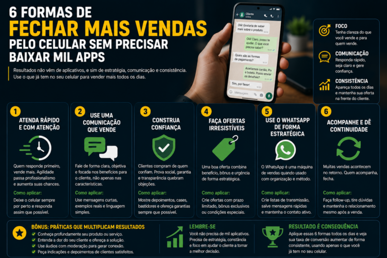 6 formas de fechar mais vendas pelo celular sem precisar baixar mil apps