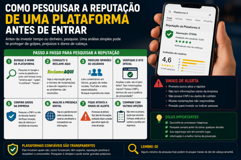 Como pesquisar a reputação de uma plataforma antes de entrar