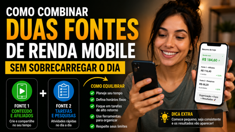 Como combinar duas fontes de renda mobile sem sobrecarregar o dia