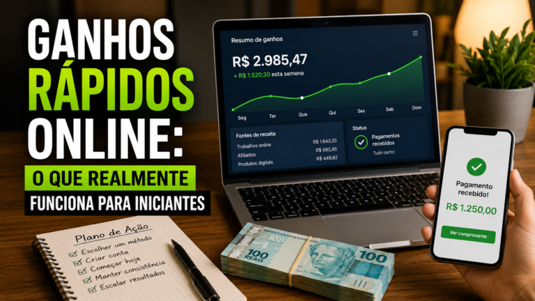 Ganhos rápidos online: o que realmente funciona para iniciantes