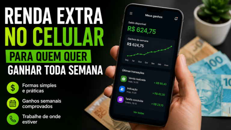Renda extra no celular para quem quer ganhar toda semana