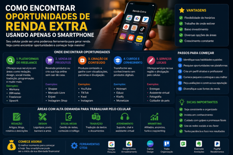 Como encontrar oportunidades de renda extra usando apenas o smartphone
