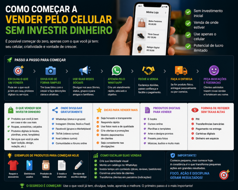 Como começar a vender pelo celular sem investir dinheiro