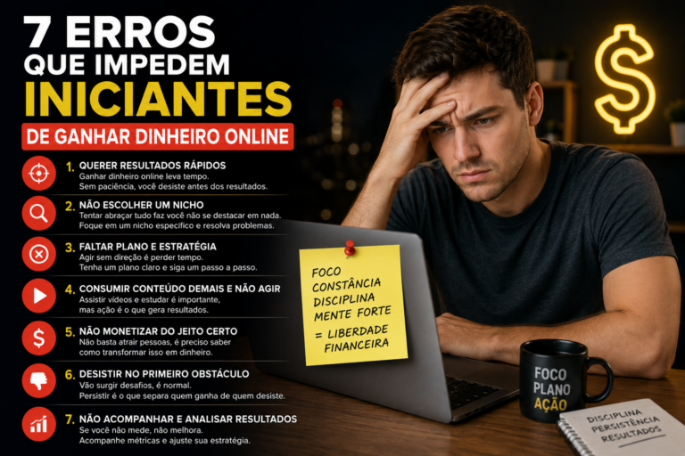 7 erros que impedem iniciantes de ganhar dinheiro online