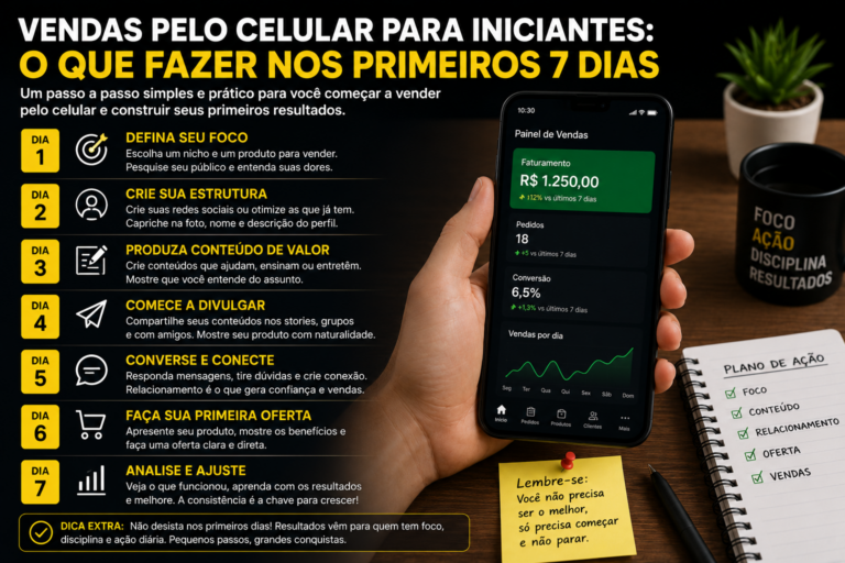 Vendas pelo celular para iniciantes: o que fazer nos primeiros 7 dias