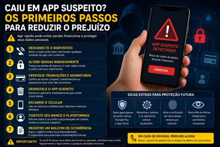 Caiu em app suspeito? Os primeiros passos para reduzir o prejuízo