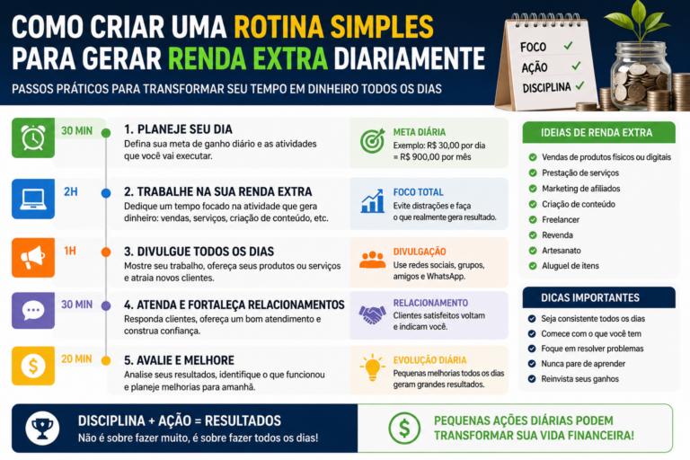 Como criar uma rotina simples para gerar renda extra diariamente