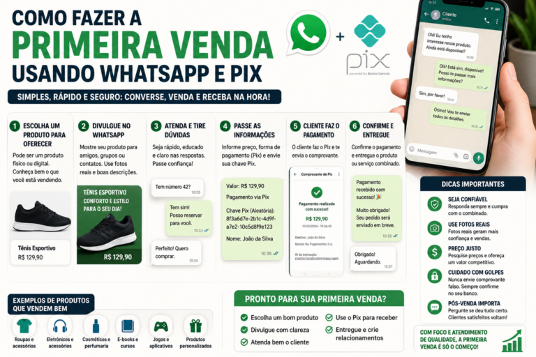 Como fazer a primeira venda usando WhatsApp e Pix