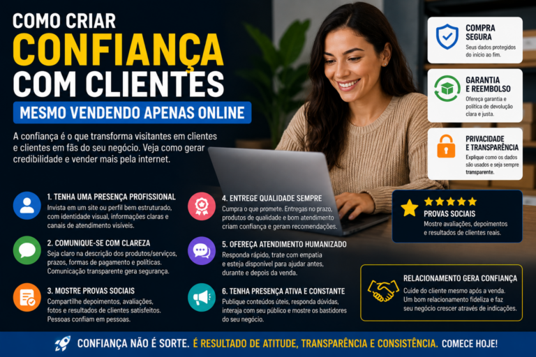 Como criar confiança com clientes mesmo vendendo apenas online