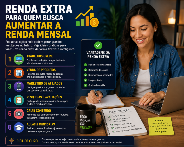 Renda extra para quem busca aumentar a renda mensal