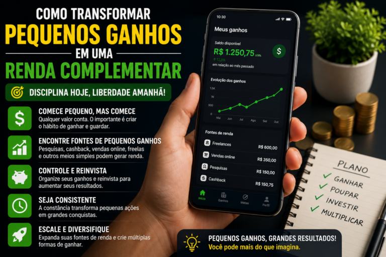 Como transformar pequenos ganhos em uma renda complementar