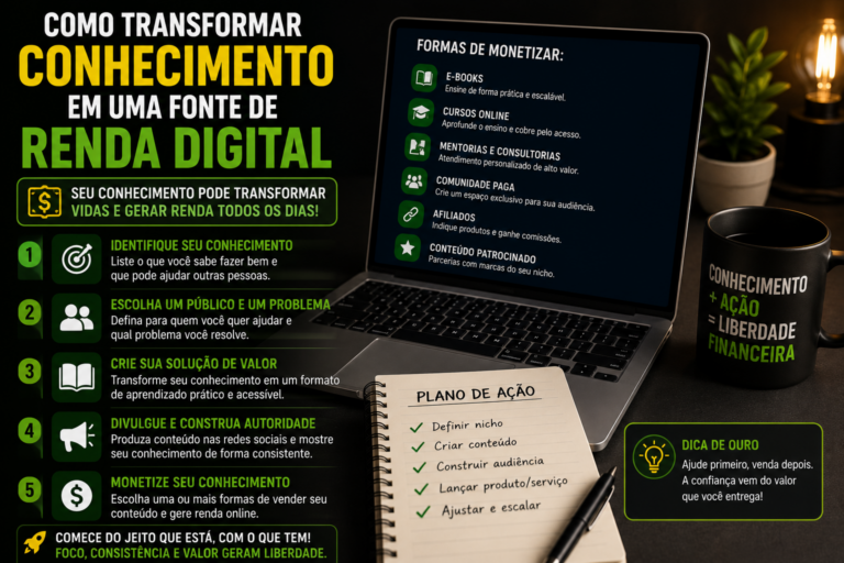 Como transformar conhecimento em uma fonte de renda digital