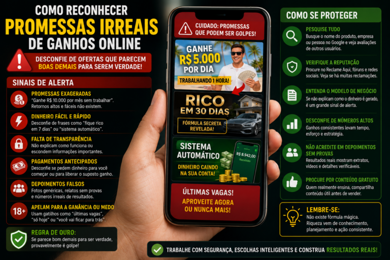 Como reconhecer promessas irreais de ganhos online