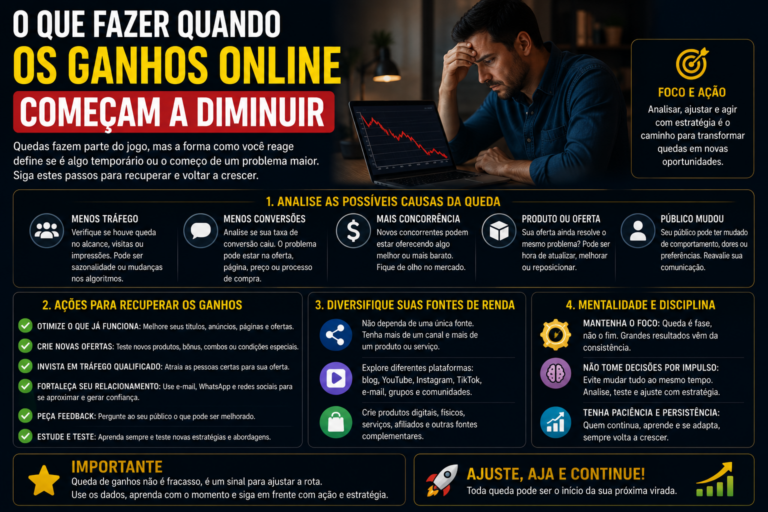 O que fazer quando os ganhos online começam a diminuir