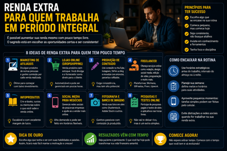Renda extra para quem trabalha em período integral