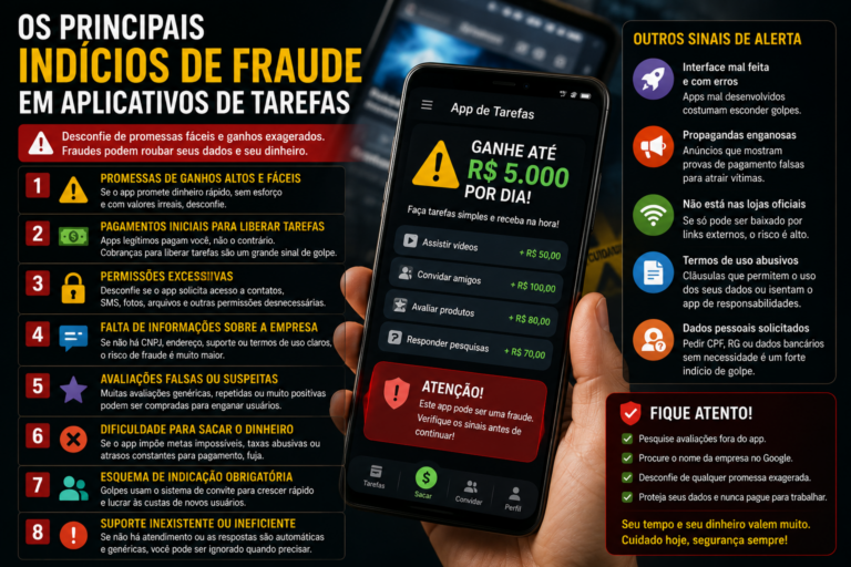 Os principais indícios de fraude em aplicativos de tarefas