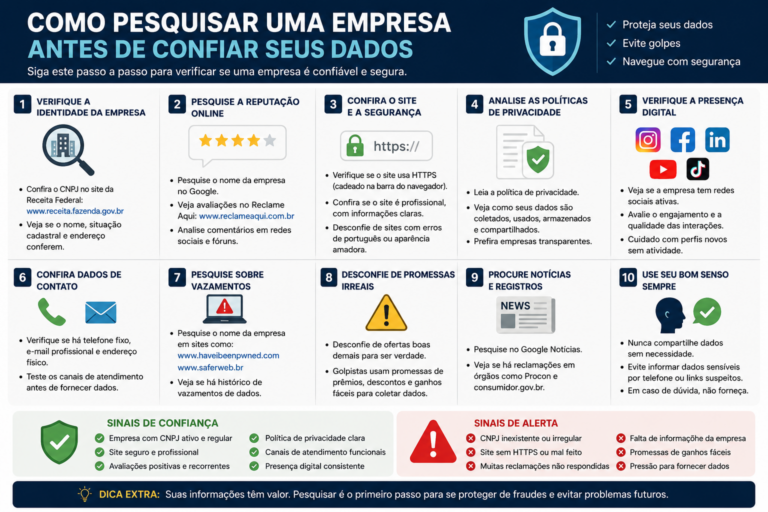 Como pesquisar uma empresa antes de confiar seus dados