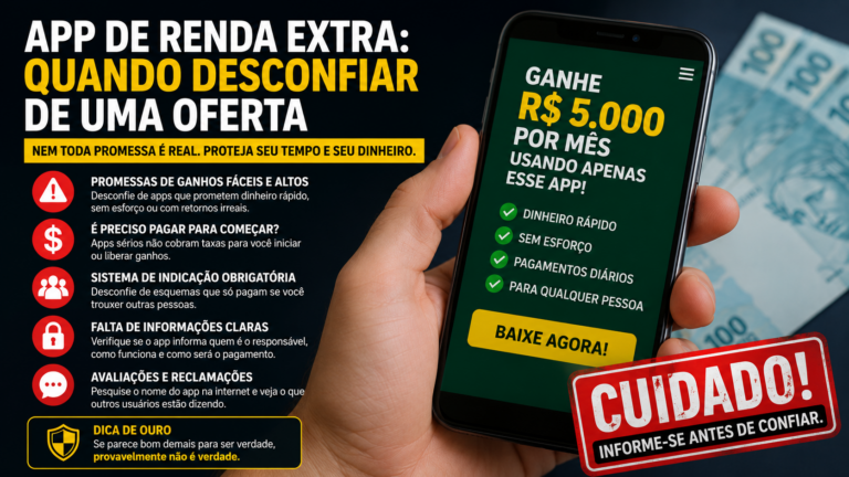App de renda extra: quando desconfiar de uma oferta