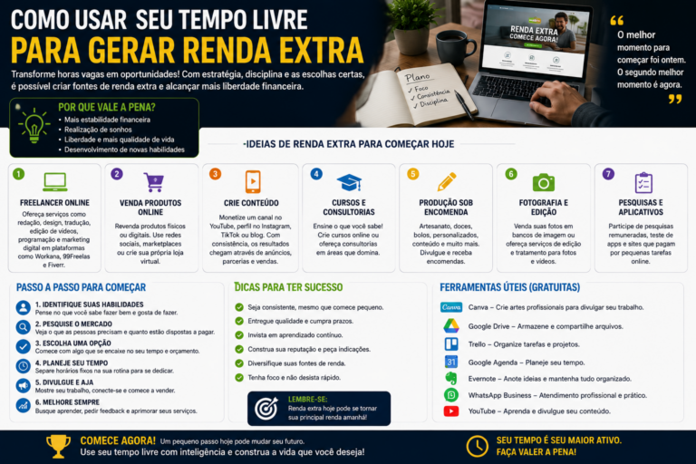 Como usar seu tempo livre para gerar renda extra