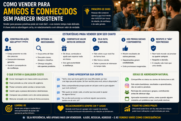 Como vender para amigos e conhecidos sem parecer insistente