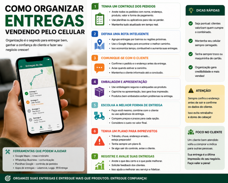 Como organizar entregas vendendo pelo celular
