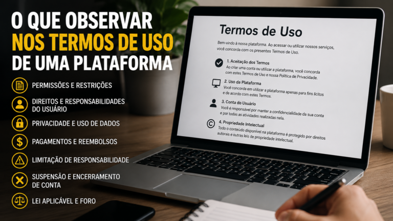 O que observar nos termos de uso de uma plataforma