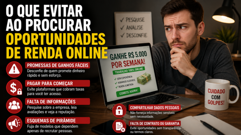 O que evitar ao procurar oportunidades de renda online