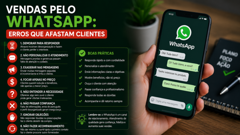 Vendas pelo WhatsApp: erros que afastam clientes