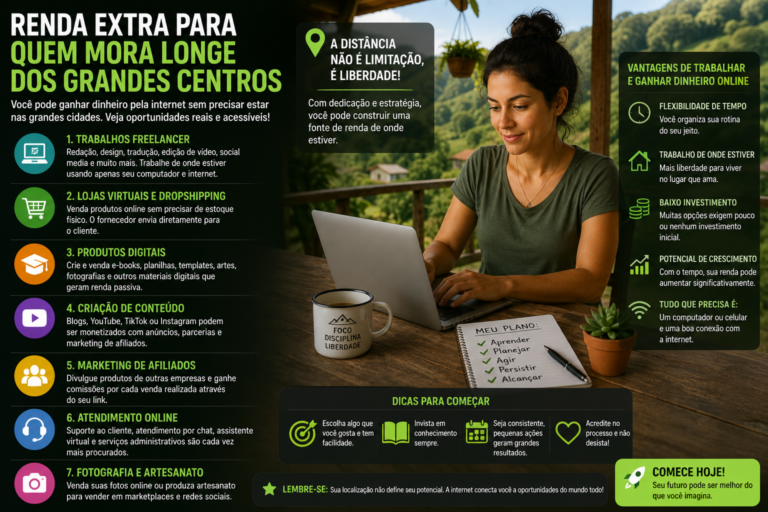 Renda extra para quem mora longe dos grandes centros urbanos