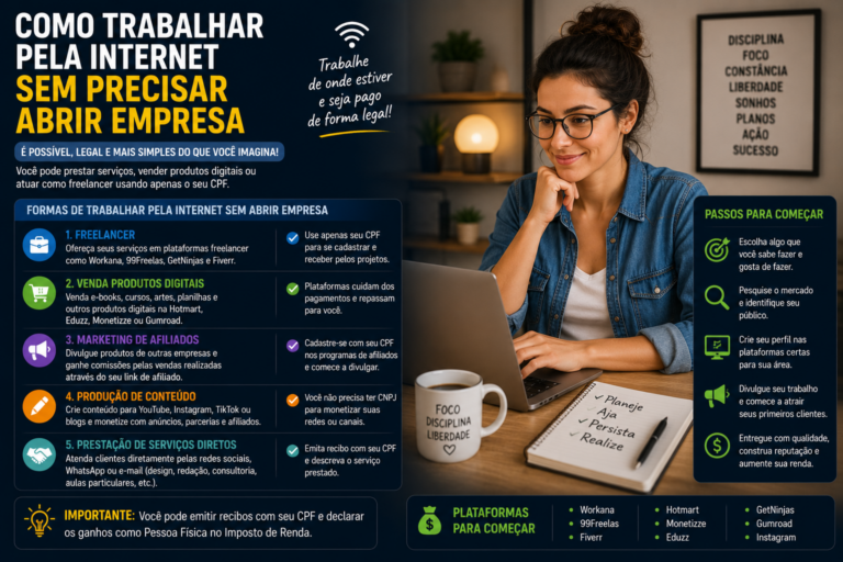 Como trabalhar pela internet sem precisar abrir empresa