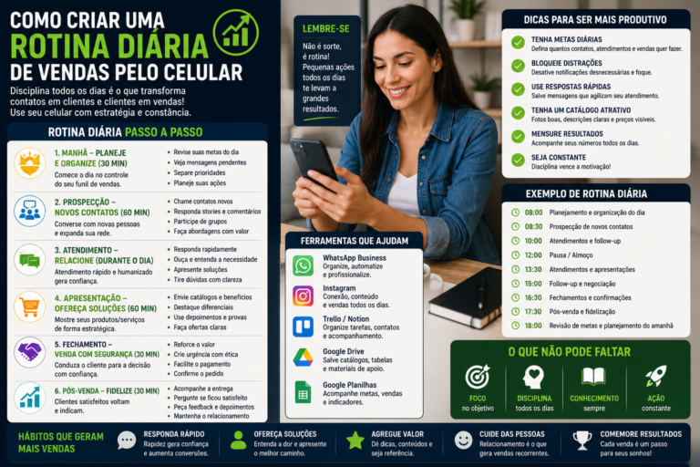 Como criar uma rotina diária de vendas pelo celular