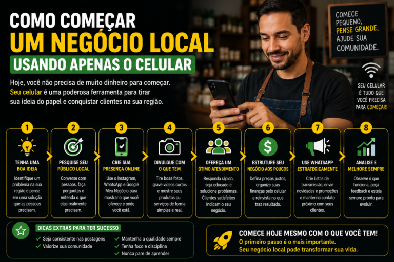 Como começar um negócio local usando apenas o celular