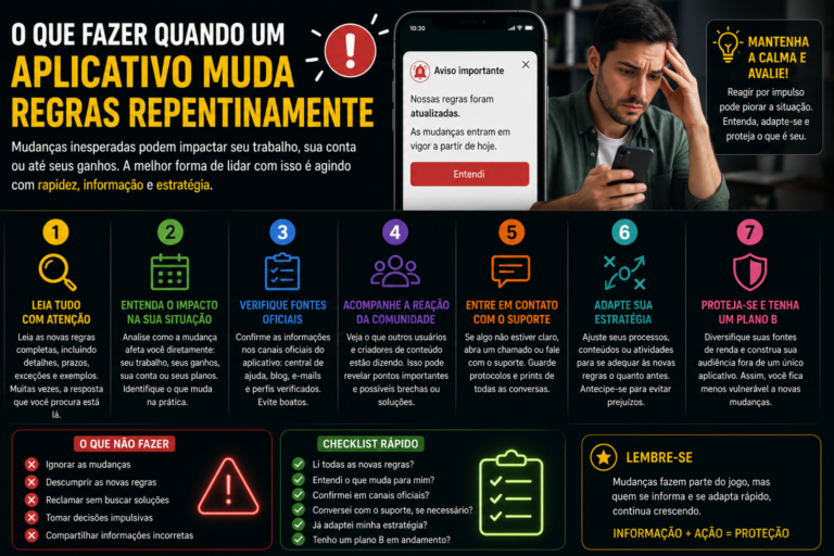 O que fazer quando um aplicativo muda regras repentinamente